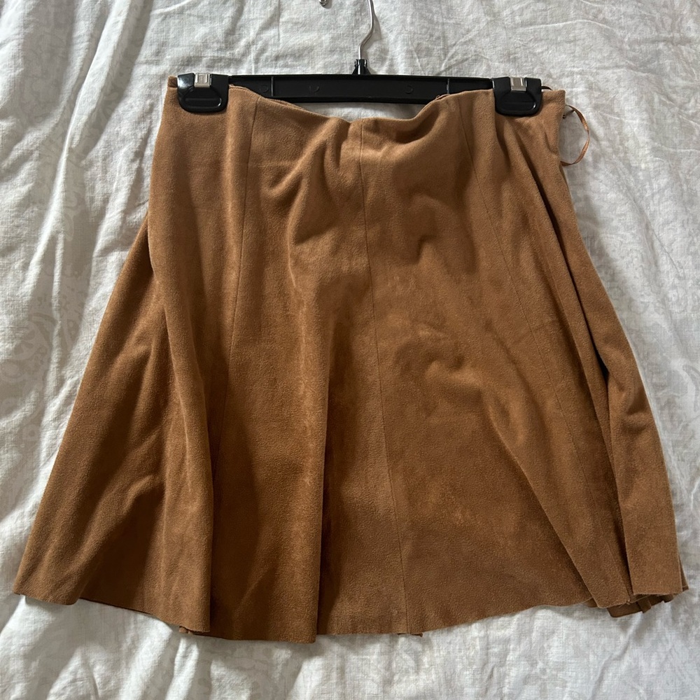 South moon under brown suede skirt